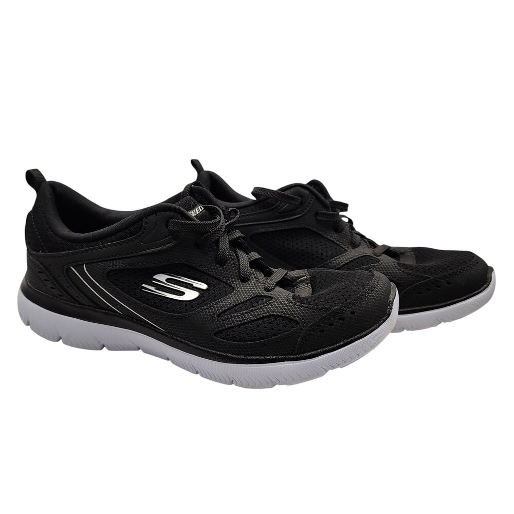 Skechers Summits Black White Memory Foam Athletic Walking Sneakers 12982S EUC 7